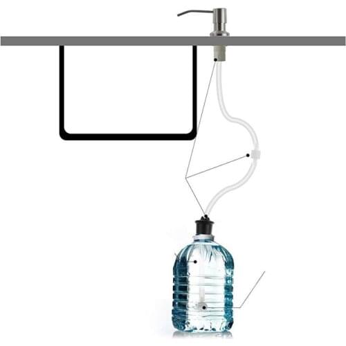 Liquid Soap Dispenser Extension Tube Set Replacement Stainless Steel Manual Hand Sanitizer Nozzle Lotion Pump Bathroom Kitchen