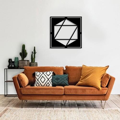 Geometric Piece Hexagon Geometric Form Wall Accessory Wooden Table 50x50cm