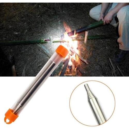 Tools Outdoor Cooking Survival Blow Fire Tube Portable Fire Starter Retractable Stainless Steel Camping Survival Blow Fire Tube