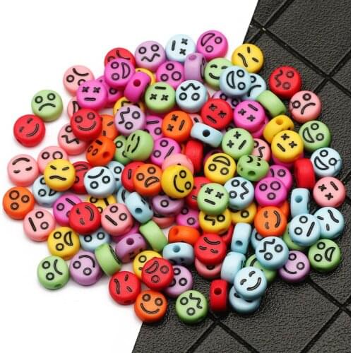 4x7mm Mixed Colors Round Mood Pattern Acrylic Beads Loose Beads For Jewelry Making Handmade Necklace Bracelet DIY Accessories