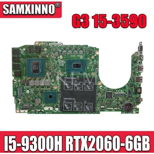 Laptop motherboard For DELL Inspiron G3 15-3590 original mainboard I5-9300H RTX2060-6GB
