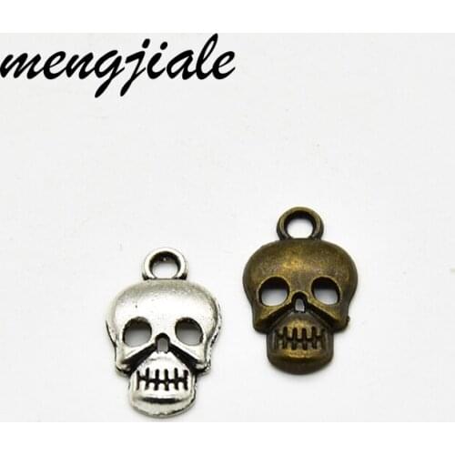 40pcs Hot sell zinc alloy Skull face Charms for DIY Supplies Jewelry Making 16*10mm