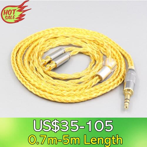 LN007385 16 Core OCC Gold Plated Braided Earphone Cable For Audio Technica ATH-ADX5000 ATH-MSR7b 770H 990H A2DC Headphone