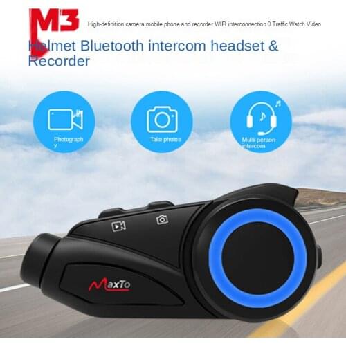M3 Motorcycle Driving Recorder Helmet Bluetooth Headset Wireless Intercom Camera Video All-in-one Anti-shake Capture