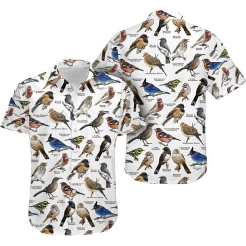 Fashion Summer Mens Casual Hawaiian Shirt Bird Series 3D Full Print Unisex Harajuku Street Casual Style Shirt