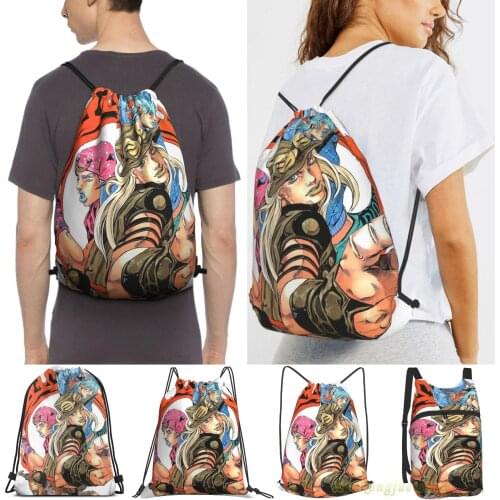 Steel Ball Run Characters Men Outdoor Travel Gym Bag Waterproof Drawstring Backpack Women Fitness Swimming Bag