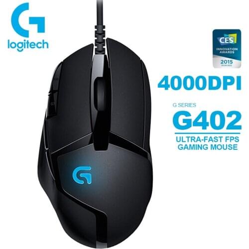 Original Logitech G402 Hyperion Fury Gaming Mouse with 4000DPI High Speed Fusion Engine 32-BIT ARM Processor for Windows 10 8 7