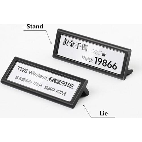 Desk Metal Sign Label Holder Retail Price Tag Label Card Tags Merchandise Sign Holder Display Stand Frame