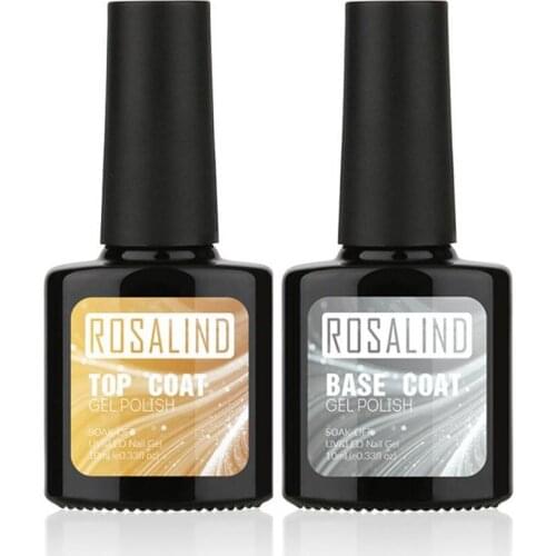 New Arrival ROSALIND 1pc Top Coat+1pc Base Coat For Nail Art Design Uv Diamond Nail Gel Polish Primer Nails Art Polish Pretty