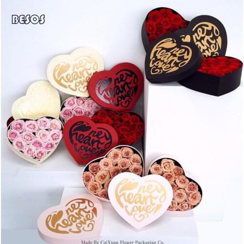New Large Size Candy Color Heart Bronzing Gift Box Party Wedding Shop Candy Dress Flower Arrangement Flower Packaging Gift Box