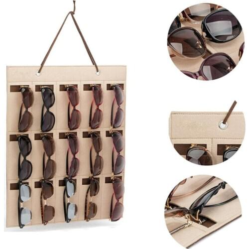 Eyeglass Sunglasses Storage Display Stand Organizer for 15 Glasses Storage Display for wall door