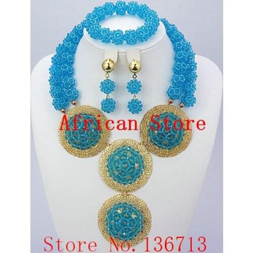 Luxury Fashion Statement Good Quality Jewelry Sets Za Brand Elegant Crystal African Beads Jewelry Sets R477