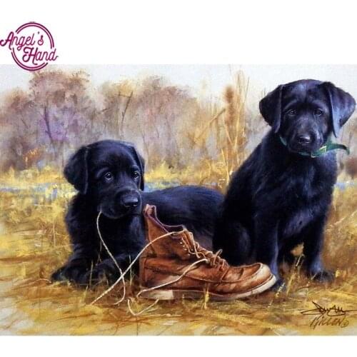 Modern Art Painting Diy Diamond Painting Resin Cabochon Whole Square Diamond Embroidery dog Home Decoration Needlework