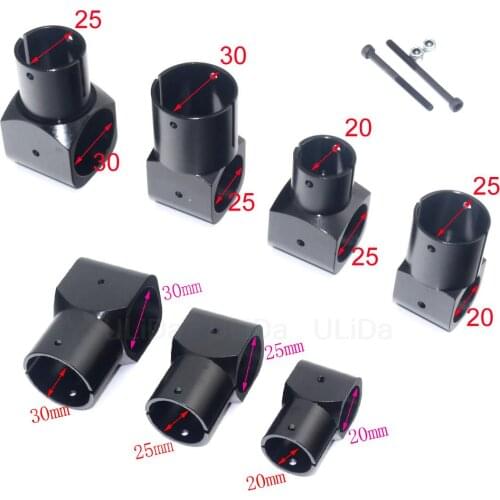 2pcs Aluminum Alloy 16/20/25/30/40mm Tripod Tee Three-way Joint Carbon Fiber Tube Connection Clamp for RC Plant UAV Landing Gear
