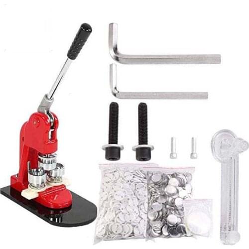 Button Maker Badge Maker Machine Badge Punch Press Pin Button Maker with Free 1000 Pcs Button Parts and Circle Cutter