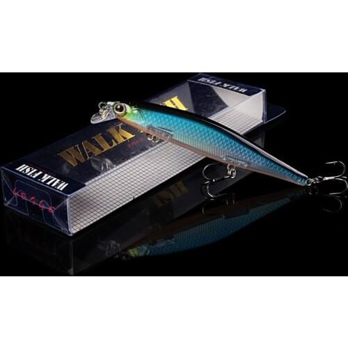 WALK FISH 1PCS Minnow Fishing Lure Laser Hard Artificial Bait 3D Eyes 11cm 13g Fishing Wobblers diving 0.3m-1m Crankbait Minnows