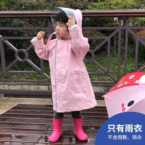 Yellow Cute Raincoat Poncho Outdoor Impermeable Kids Boy Hooded Hiking Kurtka Przeciwdeszczowa Capa De Chuva Raincoat Set DD60YY