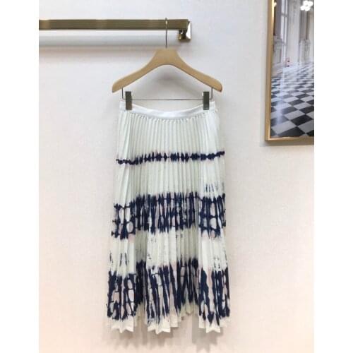 Fashion ladies 2021 new sexy tie-dye printed pleated skirt 0109