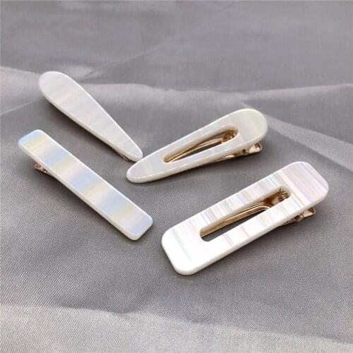 2021 New Sweet Girl Simple Beautiful Rainbow Mermaid Color Duckbill Clip Korean Fashion Womens Hairpins Hair Accessories