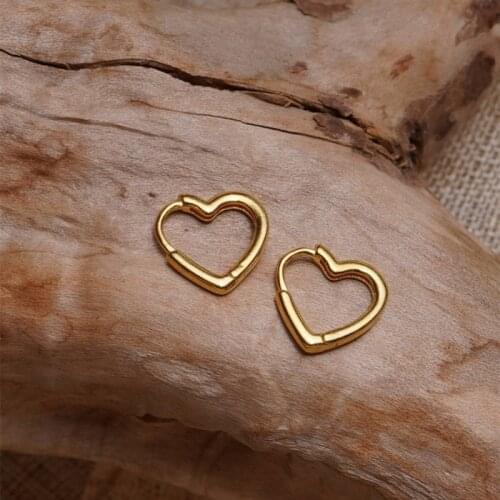 Orgin Summer Gold Color Hollow Out Love Heart Hoop Errings for Women Temperament Exquisite Fashion Earrings Wedding Jewelry