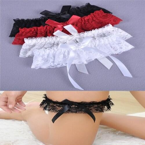 1pc Women Girl Wedding Party Lace Sexy Floral Bowknot Bridal Lingerie Cos Leg Garter Belt Suspender