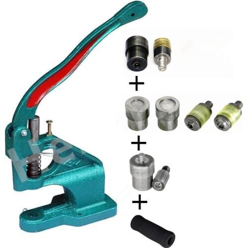 1pc Buttons Rivets Install Machine+1set 5mm eyelets tool mold+1set 9.5mm Prong Snap Buttons Mold+1set Snap Button Mold+1pc Glove