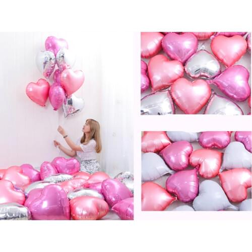 10pcs10 Inch Heart Love Balloons Inflatable Foil Balloon Wedding Valentine Day Decorations Helium Balloon Globos Birthday Party