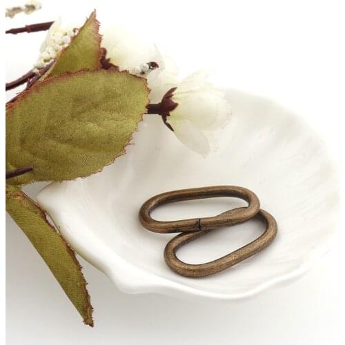 10pcs Antique bronze Metal Oval Square Buckles 32mm Adjustable Rectangle D Ring for Backpacks Shoes Bag Cat Dog Collar Accessory