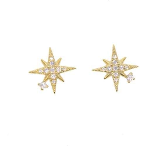 2018 fashion jewelry 925 sterling silver micro pave cz north star earring for women girls drop shipping simple cz earrings