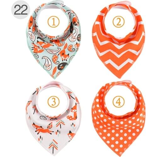 4pcs/Lot Newborn Baby Cotton Bibs Fashion Scarf Toddler Kids Feedings Burp Cloth Infant Boy Bandana Saliva Towels Dropshipping