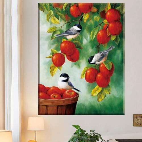 5D DIY Diamond Painting Fruit Brids Plant Embroidery Full Round Diamond Cross Stitch Rhinestone 40x50cm Mosaic Painting Decor
