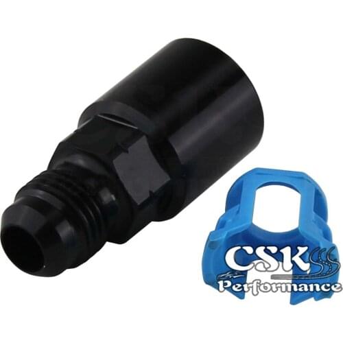 AN6 MALE to 3/8" FEMALE QUICK CONNECT FUEL RAIL LINE BLACK