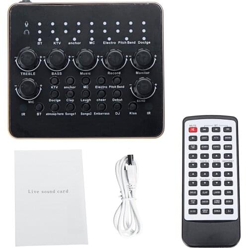 V10 Audio USB Live Sound Card Headset Microphone for Mobile Phone Computer PC Live Sound Card Fast Hand Shouting Wheat Universal