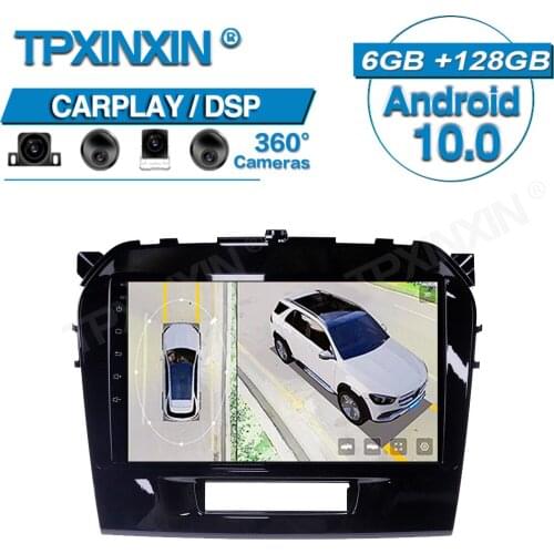 6+128G Android For Suzuki Vitara 4 2014-2018 360 HD Auto Surround View Camera Car Multimedia Player Stereo Radio GPS Navigtion