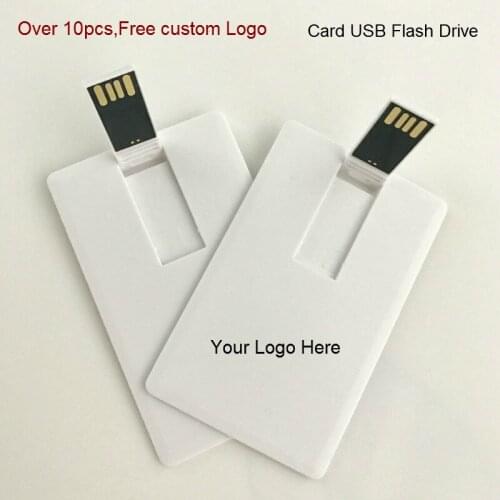 Over 10pcs Free logo) 100% capacity 4GB 8GB 16GB 32Gb credit card USB Flash Drive customized logo top quality Creative Pendrive