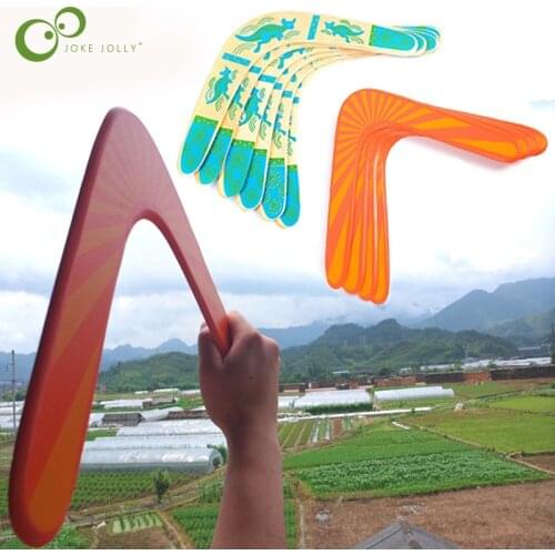 1 piece Wooden Boomerang high quality classic V shape flying disc Flying Saucer Toys 40 meters Popular child outdoor toys GYH