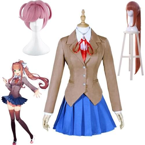 Girls Women Doki Doki Literature Club Monika Cosplay Sayori Yuri Natsuki Cosplay Costume School Uniform Costume Game Cos