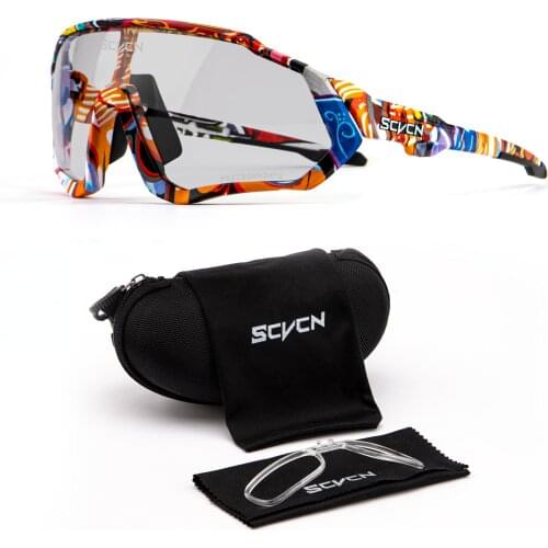 Photochromic 1 Lens Cycling Glasses Men Women Riding Road Bike Sunglasses Bicycle Outdoor MTB Goggle Discoloration Eyewear Uv400