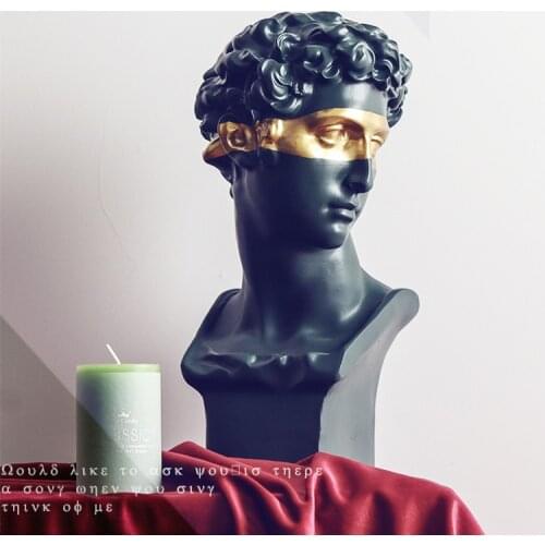 GIULIANO MEDICI ART SCULPTURE RESIN DECORATION ABSTRACT DAVID HEAD STATUE FIGURINE NORDIC DECORATION HOME ACCESSORIES R5193