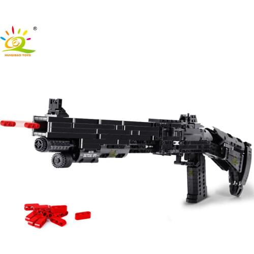 HUIQIBAO TOYS 1061Pcs Bernelli M4 Shotgun Model Building Blocks set Creative Weapon gun Bricks set City DIY Toys For Children