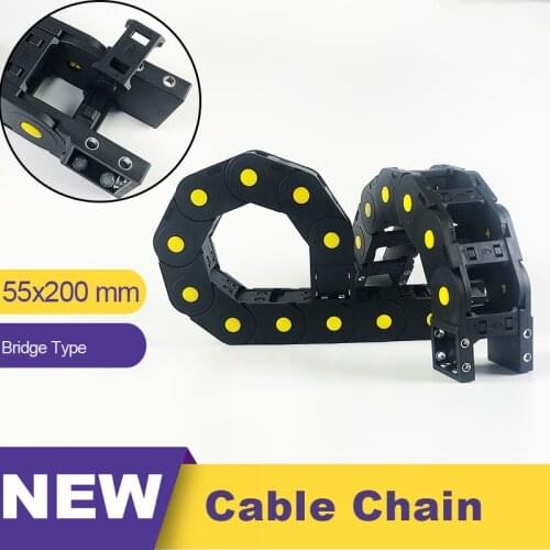 55*200 55x200 Nylon Plastic Transmission Cable Chain Bridge Type Drag Leaf Chain Towline 55 Wire Carrier