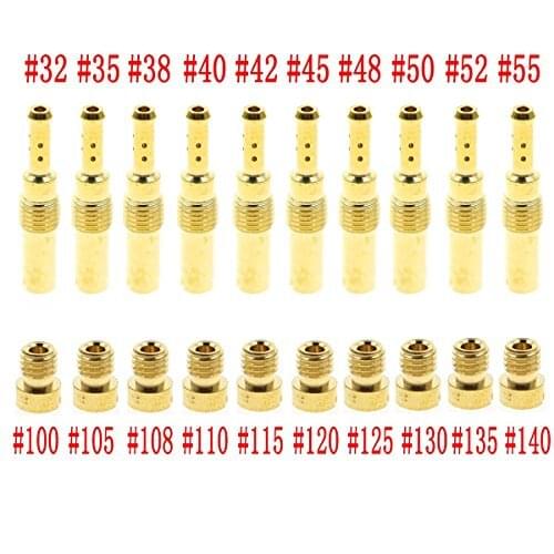 10 pcs Carburetor Main Jet with Slow &Pilot Jet for PWK Keihin OKO CVK Fits ATVs Karts with 125cc 150cc GY6 Motor Engine Carb