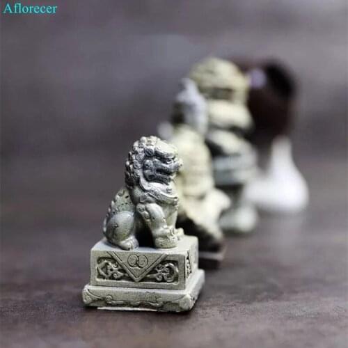 Chinese God Beast Stone Lion Concrete Home Decor Mold Mythical legend beast lion cement mold gypsum clay craft silicone mold