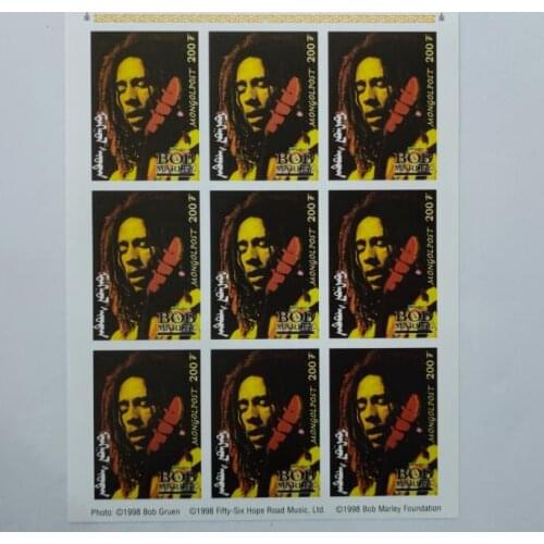1998 Mongolia bobmarley， souvenir sheet Post Stamps Postage Collection