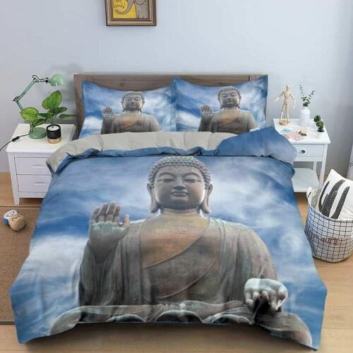 Buddha Printed Bedding Set Duvet Cover For Adults Bedclothes Bed Sets Quilt Covers Pillowcase 2/3pcs