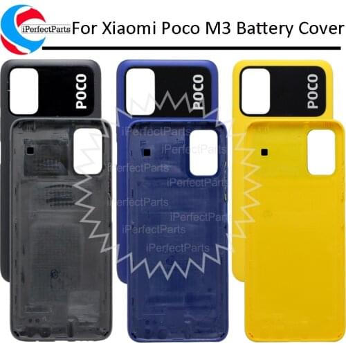 For Xiaomi Poco M3 Battery Cover M2010J19CG Back Glass Panel Rear Housing case For Xiaomi Poco M3 Back Cover M2010J19CI