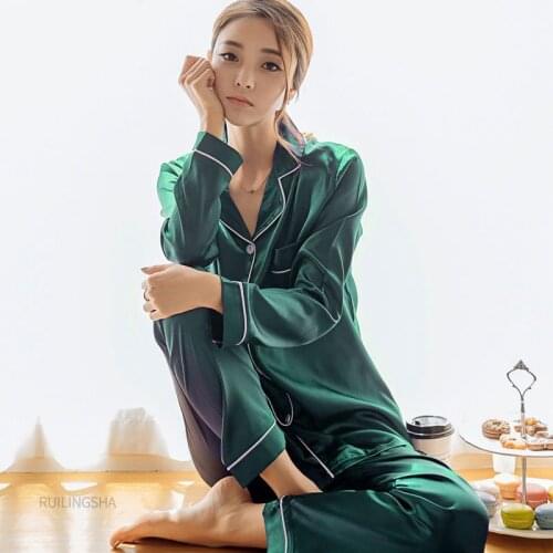 Summer Silk Thin Pajama Sets Plus Size Turn-Down Pijamas Women Pijama Pajamas For Girl Men New Fashion 2 pieces sleep wear