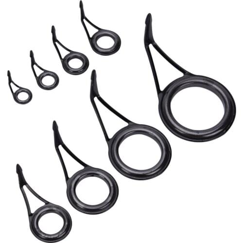 8pcs Fishing Rod Guide Tip Repair Kit Set DIY Eye Rings Stainless Steel Frames Ceramics TS Line Guide Ring