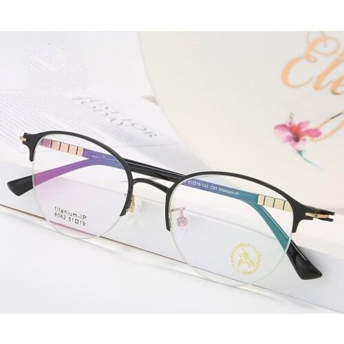 Veshion Eye Glasses for Male Female Flat Glasses Frame Plate Titanium Frame Simple Fashion Plate Glasses Frame Half Frame