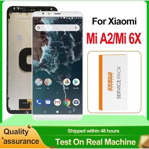 Original 5.99'' LCD With Frame For Xiaomi Mi A2 MiA2 Display Touch Screen Digitizer Assembly For Mi 6X LCD Replacement
